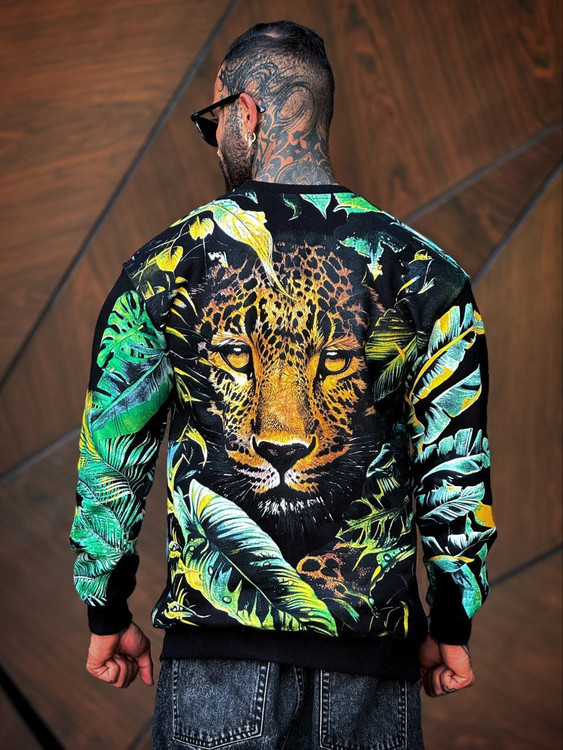 طرح پلنگ جذاب پارچه دورس3نخ ضخیم